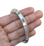 Stainless Steel Kara Brass Line Edged Sikh Bangle Singh Kaur Khalsa Kada EE13