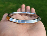 Stainless Steel Kara Brass Line Edged Sikh Bangle Singh Kaur Khalsa Kada EE13