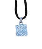 Small Punjabi Sikh Singh Silver Tone Eik onkar Square pendant Necklace LL31