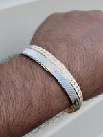 Khanda kara two tone silver gold plated kada sikh singh kaur khalsa bangle u