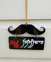 Sikh Ghaint Punjabi Landlord Car Hanger Rear Mirror Punjab Vehli Janta Pendant G