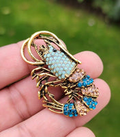 Shrimp Celebrity Brooch Stunning Vintage Look Retro Style Prawn Broach Pin R1