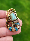 Shrimp Celebrity Brooch Stunning Vintage Look Retro Style Prawn Broach Pin R1