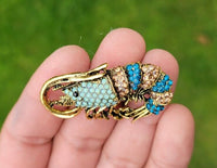 Shrimp Celebrity Brooch Stunning Vintage Look Retro Style Prawn Broach Pin R1