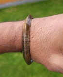 Antique Copper Plated Bangle Om Namah Shivaya Trishul Hindu Kara Bracelet BB21