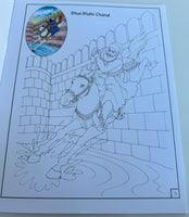 Children colouring book of sikh warriors pictures religious colour book for kids