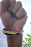 Khanda Kara Black Gold Plated One Edge Kada Sikh Singh Kaur Khalsa Bangle K30