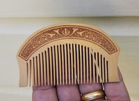 Sikh Comb Wooden Kanga Singh Kaur Kakar Khalsa 1 of 5 Ks Khanda engraved PP3 New