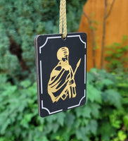 Baba Deep Singh ji Sant Bhindranwale Car Mirror HANGER Punjabi Wood Pendant GG8G