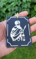 Baba Deep Singh ji Sant Bhindranwale Car Mirror HANGER Punjabi Wood Pendant GG8G