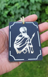Baba Deep Singh ji Sant Bhindranwale Car Mirror HANGER Punjabi Wood Pendant GG8G