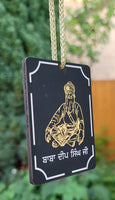 Baba Deep Singh ji Sant Bhindranwale Car Mirror HANGER Punjabi Wood Pendant GG8G
