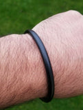 Black Sarbloh Kara Pure Iron Round Smooth Sikh Kada Singh Kaur Khalsa Bangle V4N
