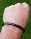 Black Sarbloh Kara Pure Iron Round Smooth Sikh Kada Singh Kaur Khalsa Bangle V4N