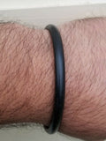 Black Sarbloh Kara Pure Iron Round Smooth Sikh Kada Singh Kaur Khalsa Bangle V4N