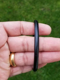 Black Sarbloh Kara Pure Iron Round Smooth Sikh Kada Singh Kaur Khalsa Bangle V4N