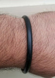 Black Sarbloh Kara Pure Iron Round Smooth Sikh Kada Singh Kaur Khalsa Bangle V4N