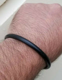 Black Sarbloh Kara Pure Iron Round Smooth Sikh Kada Singh Kaur Khalsa Bangle V4N