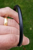 Black Sarbloh Kara Pure Iron Round Smooth Sikh Kada Singh Kaur Khalsa Bangle V4N