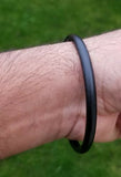 Black Sarbloh Kara Pure Iron Round Smooth Sikh Kada Singh Kaur Khalsa Bangle V4N