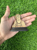 Sikh Guru Nanak Dev Ji Wood Carved Photo Portrait Sikh Desktop Stand Blessing OF