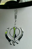 Large Khanda Stainless Steel Punjabi Sikh Hanging Pendant Car Mirror Hanger P2