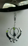 Large Khanda Stainless Steel Punjabi Sikh Hanging Pendant Car Mirror Hanger P2