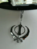 Large Khanda Stainless Steel Punjabi Sikh Hanging Pendant Car Mirror Hanger P2