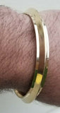 Sikh brass kara collar edge gold look singh kaur bangle khalsa kada bracelet cc6