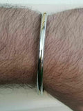 Stainless steel smooth brass line sikh singh kaur khalsa kara kada bracelet q9