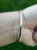 Stainless steel smooth brass line sikh singh kaur khalsa kara kada bracelet q9