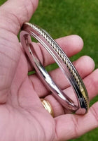 Sikh kara stainless steel twisted brass wire rope edge kada singh kaur bangle v5