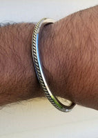 Sikh kara stainless steel twisted brassedge flat kada singh kaur karra bangle w2