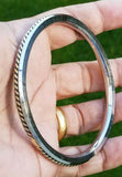 Sikh kara stainless steel twisted brassedge flat kada singh kaur karra bangle w2