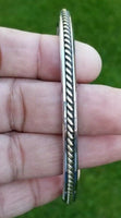 Sikh kara stainless steel twisted brassedge flat kada singh kaur karra bangle w2