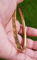 Hindu brass kara om mantra legend engraved smooth kada bangle bracelet p4