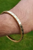 Hindu brass kara om mantra legend engraved smooth kada bangle bracelet p4