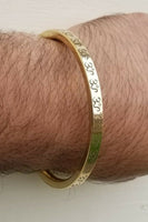 Hindu brass kara om mantra legend engraved smooth kada bangle bracelet p4