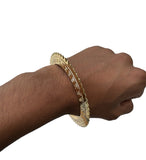 Sant Bhindranwale Kara Gurmukhi Kada Alphabet Gold Silver Plated Sikh Sun Bangle OF7 Saw Tooth Unisex Punjabi Karha