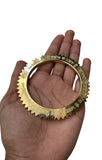 Sant Bhindranwale Kara Gurmukhi Kada Alphabet Gold Silver Plated Sikh Sun Bangle OF7 Saw Tooth Unisex Punjabi Karha