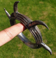 Sarbloh Kara Iron Sikh Warrior Spikes Kada Sher Panja Bangle Singh Kaur Khalsa S15G