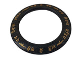 Sikh Sarbloh Kara Har Maidan Fateh Black Kada Gold Engraved Singh Bangle S13 NEW