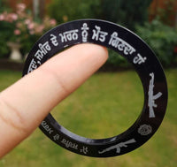 Sant Bhindranwale Kara Gurmukhi Black White Sarbloh Kada Sikh Singh Bangle G21