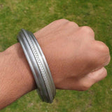 Sarbloh Iron Kara Crossing Lines Design Sikh Singh Kaur Khalsa Taksali Bangle T9