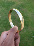 Brass Smooth Kara Sikh Singh Kaur Khalsa Gold Look Thick Bangle Kada T8 Bracelet