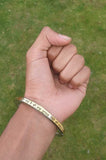 Mool Mantar Kara Smooth Flat Stainless Steel Brass Line Singh Kaur Kada Sikh T5