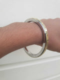 Mool Mantar Kara Smooth Flat Stainless Steel Brass Line Singh Kaur Kada Sikh T5