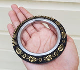 Sarbloh Tooth Kara Floral design Chakri Karha Punjabi Kada Sikh Singh Bangle N10