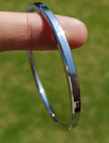 Sikh Kara Stainless Steel Bangle Singh Kaur Punjabi Smooth Flat Thin Kada Khalsa Y12G