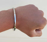 Sikh Kara Stainless Steel Bangle Singh Kaur Punjabi Smooth Flat Thin Kada Khalsa Y12G